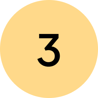 A yellow circle with the number three in it.