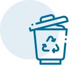 A blue circle with a green background